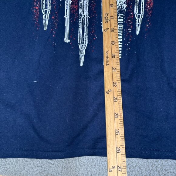 NRA T Shirt Mens Medium American Flag Navy Blue 2nd Amendment Guns Hunting - Picture 10 of 12